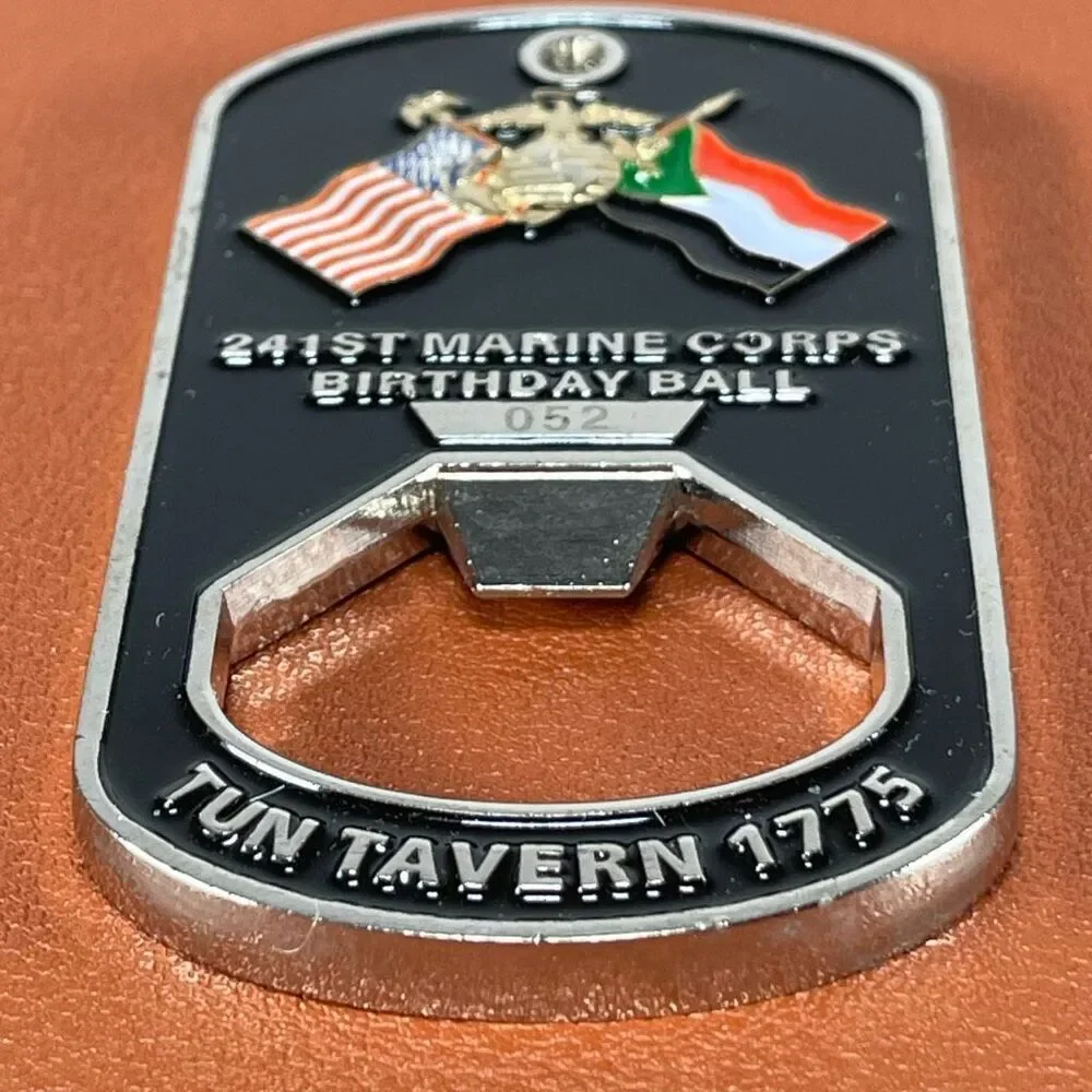 USMC Tun Tavern Bottle Opener Coin Dog Tag Marine Corps Birthday Ball‎ 052